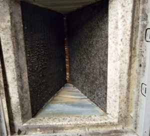 Dirty fan coil removed from attic.
